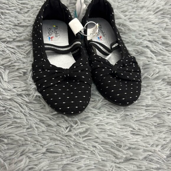 NWT Bumble & Birdie Charming Black & White Bow Canvas Dress Shoes Polka Dots 11 - Picture 1 of 16